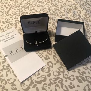 NWT Sterling Silver and Diamond Cross Bracelet